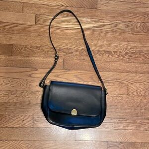 Madewell Black Leather Flap Closure Purse